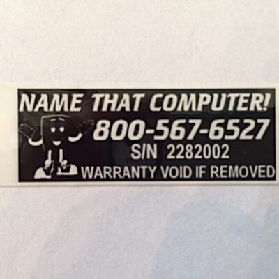 Tamper Evident Black wSerial Number