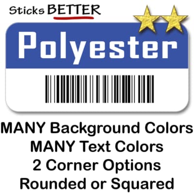 Polyester custom printed labels.